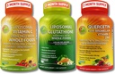 Kompletny antyoksydant na bazie plantanu i zespół wsparcia immunologicznego - witamina liposomalna C 1500mg + glutation liposomalny 500 mg + kwercetyna z bromelainą, cynkiem i witaminą C - wegan, wzmocnione składniki absorpcyjne