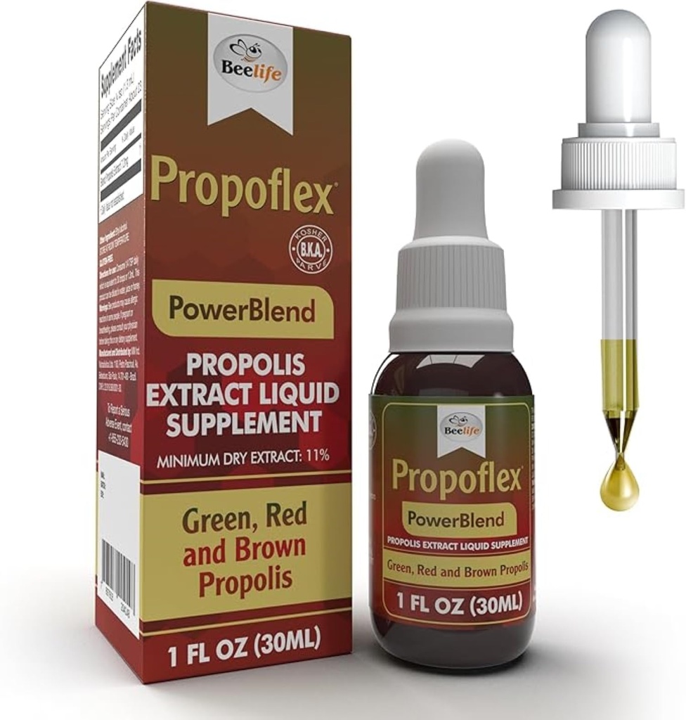 Beelife Propolis Extract, Power Blend Green, Red & Brown Propolis- 100% Pure Extract Bee Propolis Tincture, High Arterabrinin- C Poziomy - Naturalny przeciwutleniacz, Immune Support- z Brazylii (30ml / 1Fl.Oz)