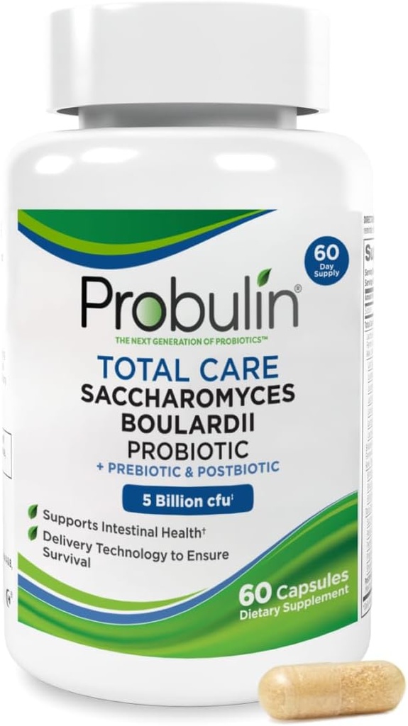 Probulina Total Care Saccharomyces Boulardii Pre + Pro + Postbiotic, 60 Kapsułek wegańskich