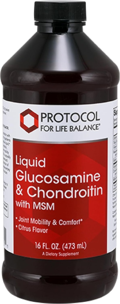 PROTOKÓŁ BALANCJI ŻYCIA Glukozamina i Chondroityna z MSM - Wspólne wsparcie - Chondroitin MSM Suplement - Egg Free & Dairy Free - 16 fl oz