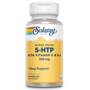 SOLARAY 5 HTP Suplement z witaminą C & B- 6 - Suplement do snu i wsparcie syntezy serotoninowej - Laboratorium zweryfikowane, 60- dzień Money- Back Guarantee - 60 Służenie, 60 Enteric Coated Vegaps