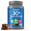 Orgain Organic 30g Vegan Protein Powder, Czekolada 9g EAA + BCAA, Białko roślin, 6g Prebiotic + Fiber, 1 g Cukier, Wstępny trening, Wsparcie dla mięśni + Odzysk - 2.01lb (Packaging May Vary)