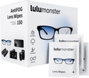 Anti Fog Wens Wipes for Eyeglasses Lulumonster, [150 Nawilżone indywidualnie owinięte chusteczki] [Non- Drapanie i Non- Streaking] Czystsze chusteczki do okularów, Szkło słoneczne, Telefoniczne obiektywy kamery, Goggle