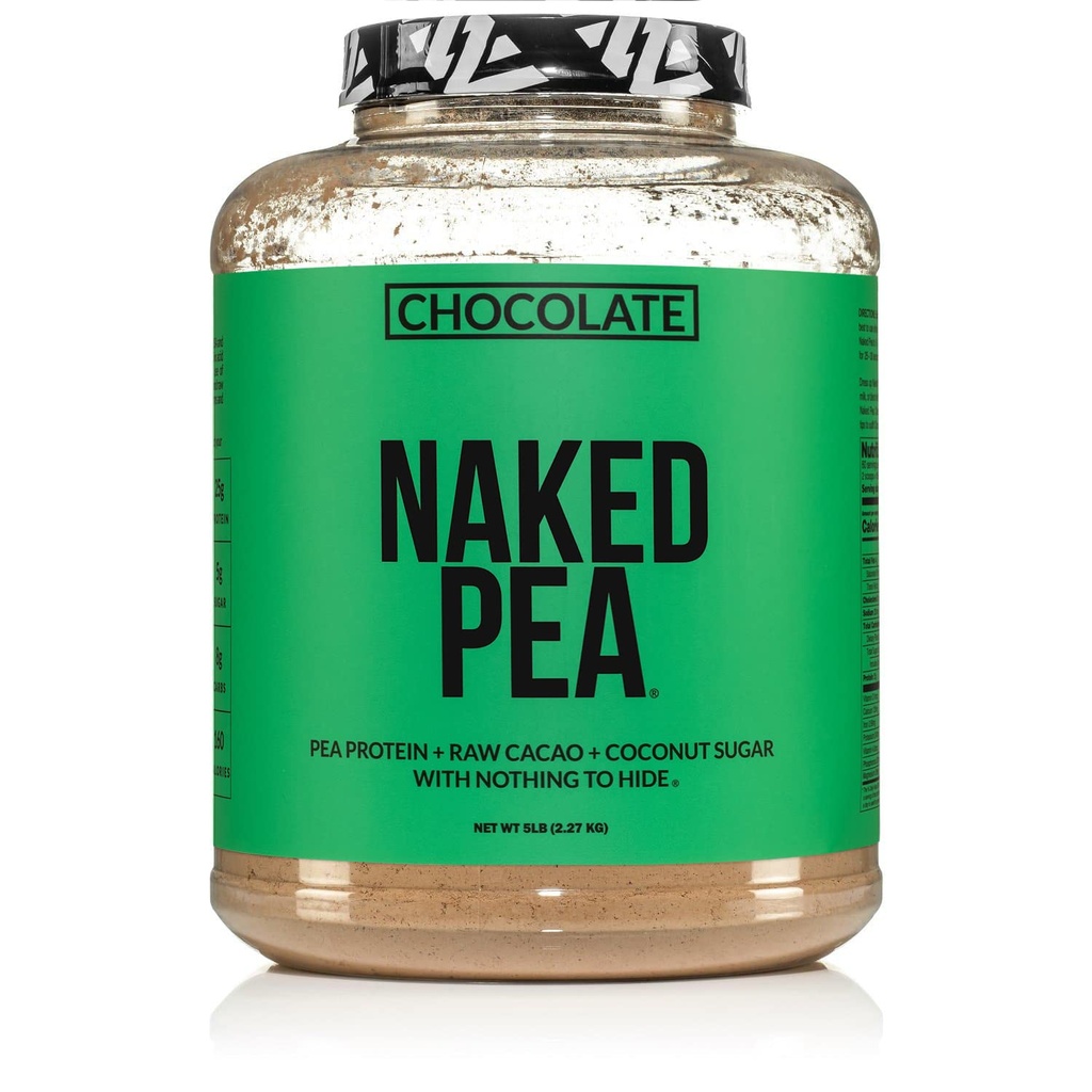 Naked Nutrition Chocolate Pea Protein Isolate - 5Lb luzem, NSF Certified, Plant Based, Vegetarian & Vegan Protein. Łatwy do Digest, Non-GMO, Gluten Free, Laktoza Free, Soy Free