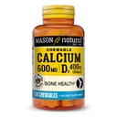 MASON NATURAL wapń 600 mg z witaminą D3, 100 Day Supply, Wspiera zdrowe kości i normalne funkcje mięśni, aromat kawy Mocha, 100 Chewables