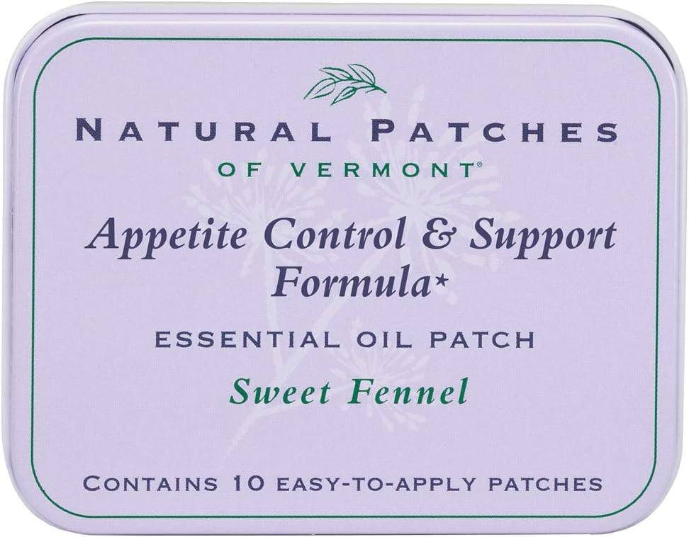 Naturalne łaty Vermont Appetite Supressant Esential Oil Body Patches, Sweet Fennel, 10- Count Tin