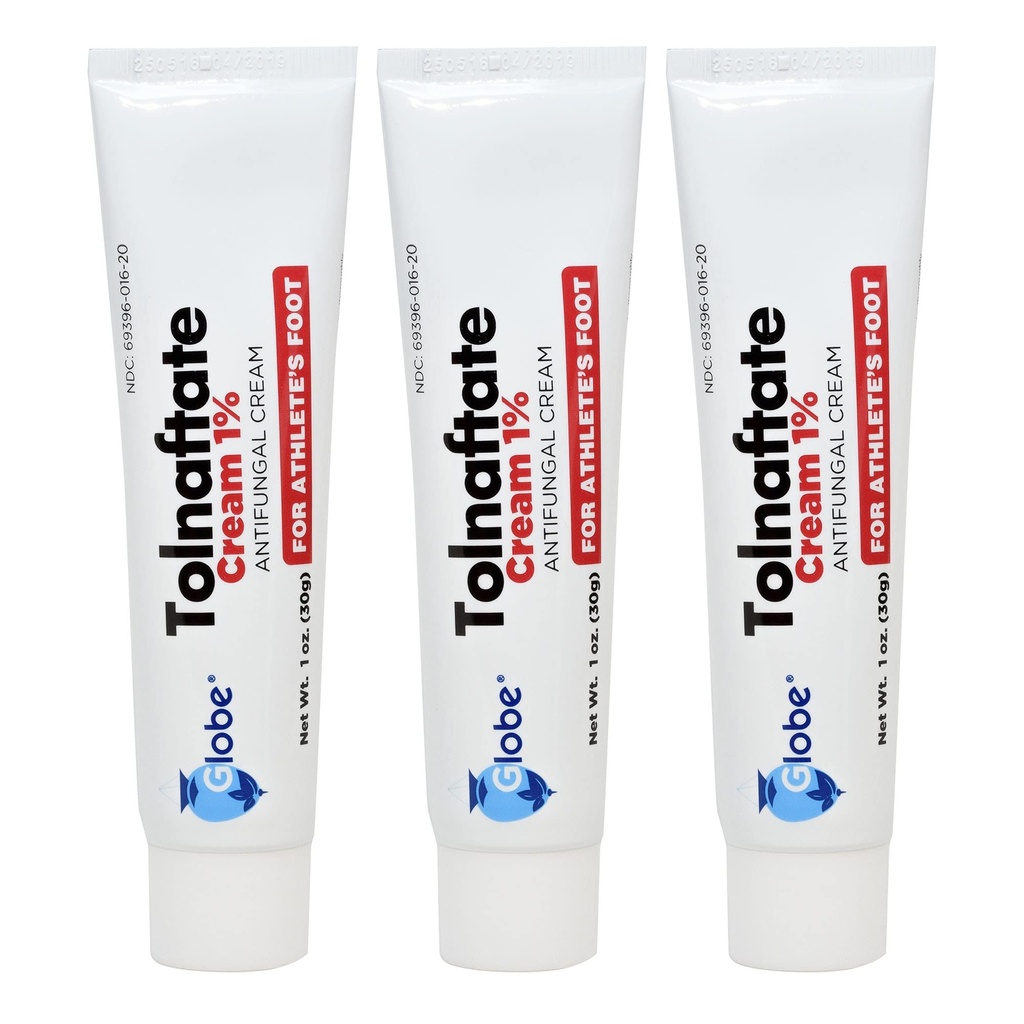 Globe Tolnaftate 1%, 1 Oz Leczenie przeciwgrzybicze, udowodnione klinicznie skuteczne na najbardziej atletyczne stopy i ringworm (3 Pack)