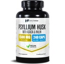 Healthfare Psyllium Husk Fiber 1500mg XI124; 240 Vegan Capsules XI124; Extra Force Fiber Supplement XI124; Supports Digestive Health XI124; Non-GMO, Gluten- Free XI124; Made in USA