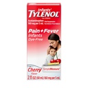 Tylenol Liquid Pain Relief and Fever Medicine, Oral Suspension, Dye- Free Acetaminofen for Sore Throat, Headhead & Teething, Fever Reducer for Kids; Cherry Flavor, 2 fl. oz.; Opakowanie zawierające 1
