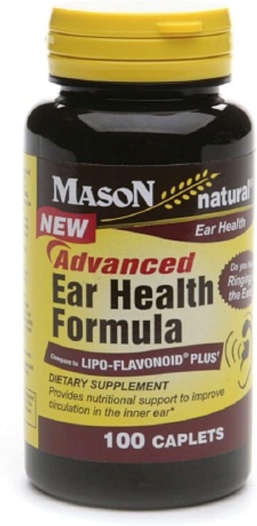 Mason Natural Advance Formuła zdrowia ucha Bioflavonoids Plus 100 Kapsułki na butelkę Opakowanie z 3 Razem 300 Kapsułki