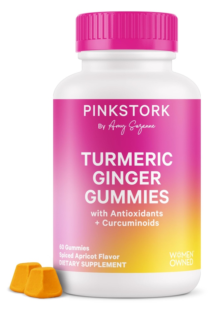 Różowe gumki turkusowe - Gut & Digestive Support for Women - Anti Bloating Supplement with Antioksydants - Spiced Apricot Flavor, 60 Vegan Gummies