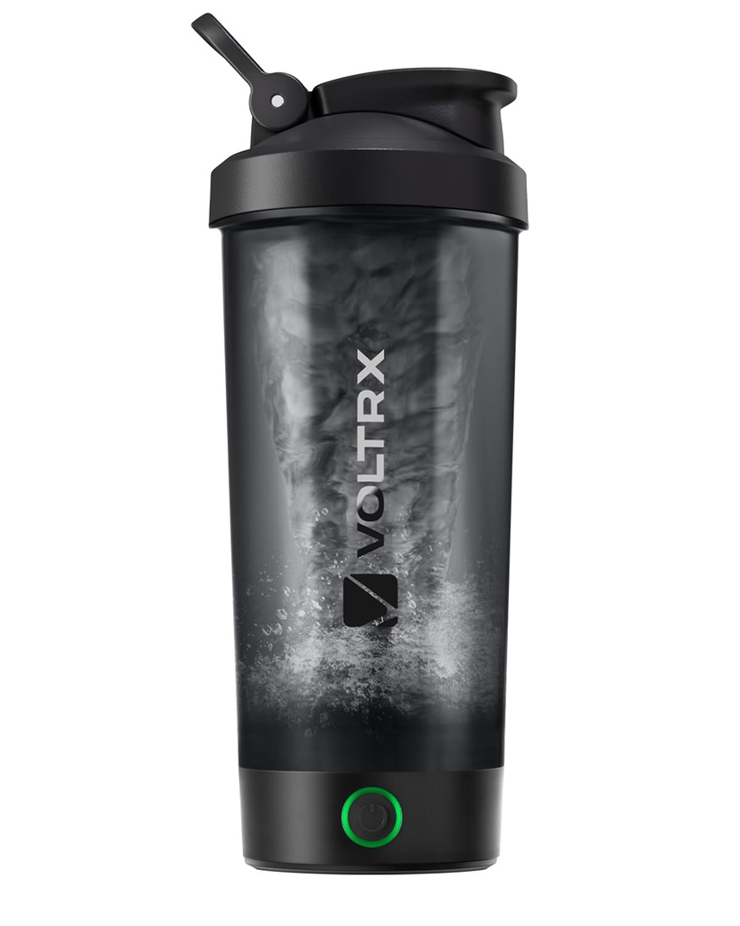 VOLTRX Butelka z shakerem proteinowym, Butelka z łączem USB C, Mikser do shakerem elektrycznym, Butelka z shakerem shakerem proteinowym, Butelka z shakerem proteinowym do shakerem proteinowym, Butelka z żelkami, BPA Free, 24oz