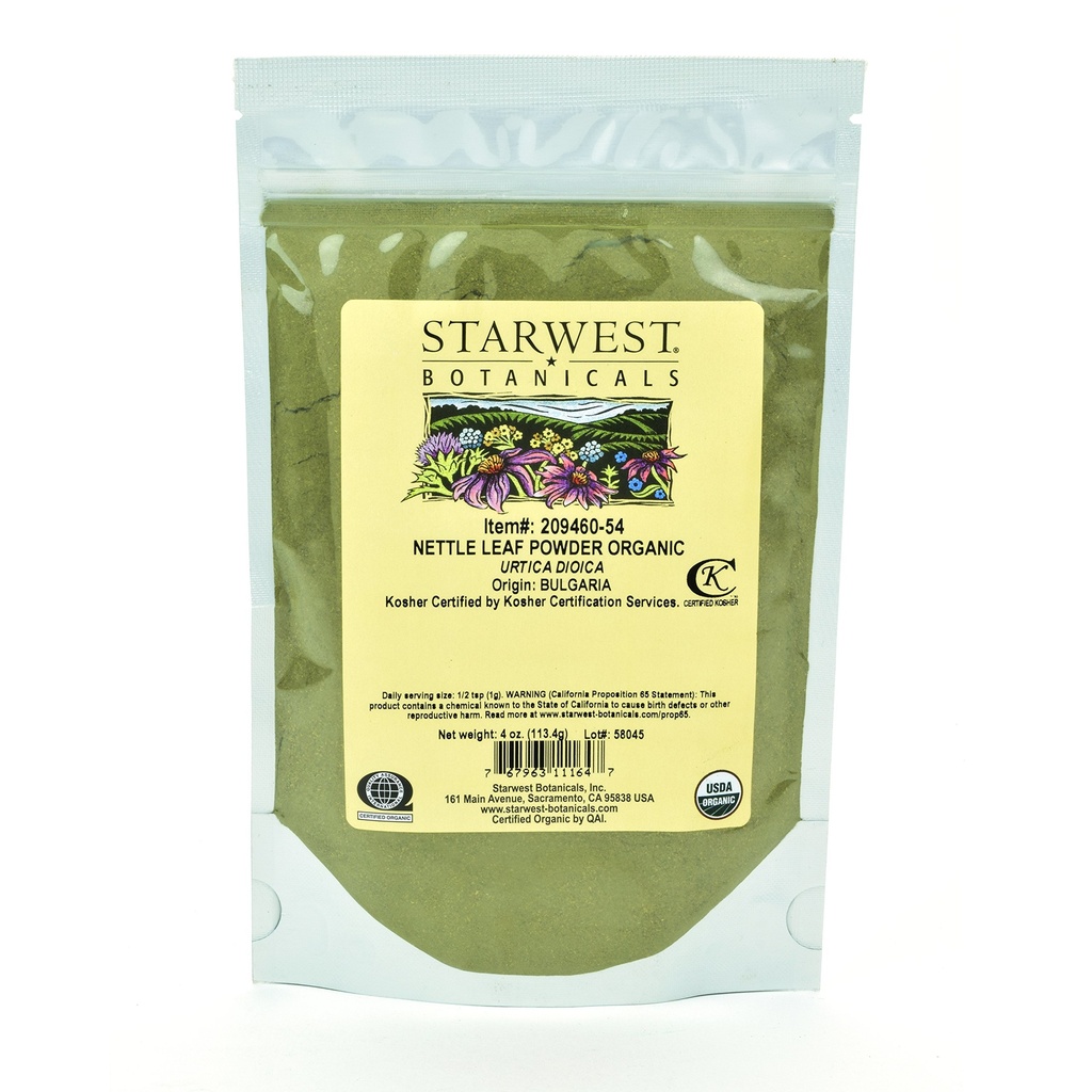 Starwest Botanicals Organic Nettle Leaf Powder, 4 unces