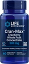 Life Extension Cran- Max ®, 500 mg, Koncentrat całego owocu żurawiny, Promotes Trakt moczowy Zdrowie z mocnych przeciwutleniaczy, Gluten- Free, Wegetarianin, Non-GMO, 60 Kapsułki