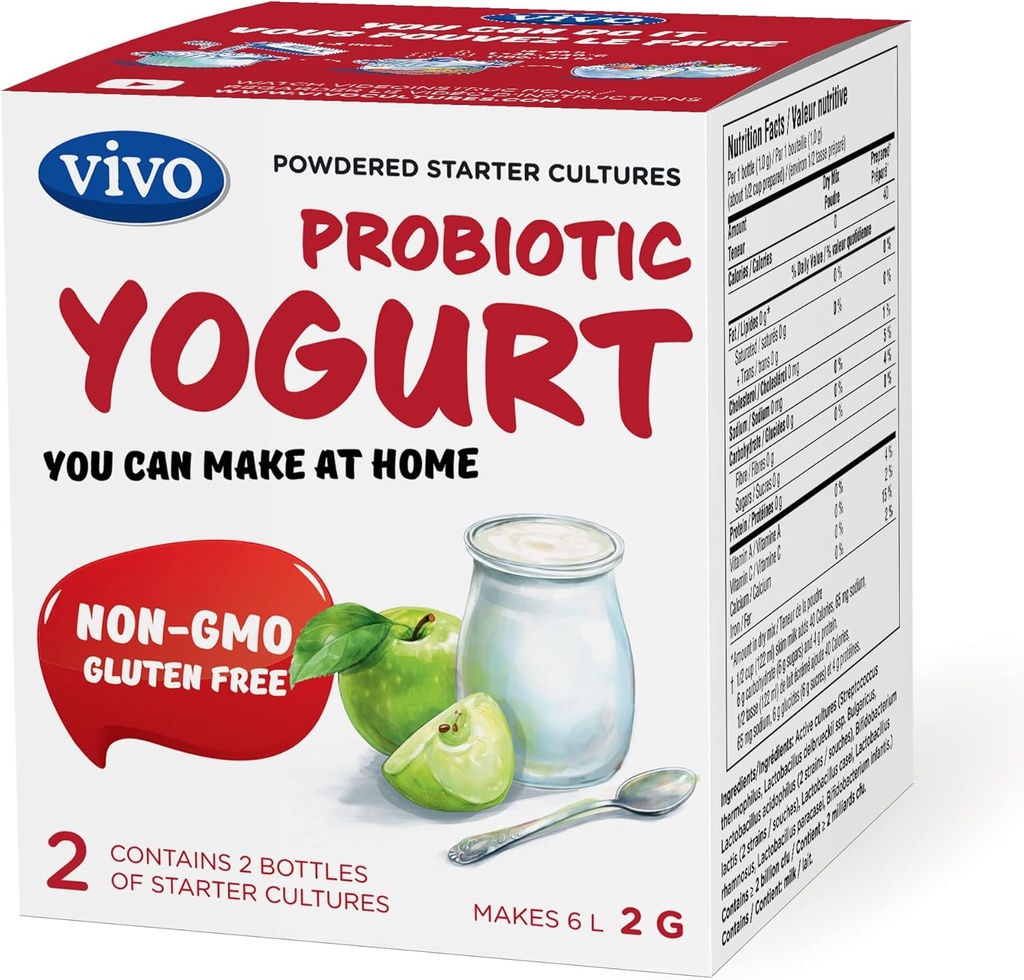 VIVO Jogurt probiotyczny rozrusznik / naturalny (5 pudełek. 10 butelek) To do 30 litrów jogurtu.