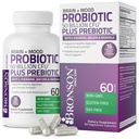 Bronson Brain + Mood Probiotic 50 Miliard CFU Plus Prebiotyk z L- Theanine, Bacopa i Rhodiola Non-GMO, 60 Kapsułki wegetariańskie