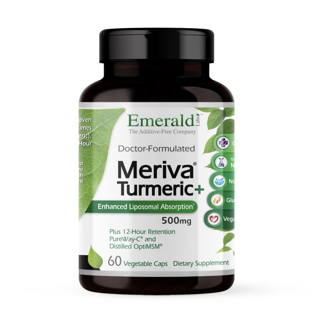 Emerald Labs Meriva Turmeric Plus - Meriva Turmeric, PureWay- C Witamina C & OptiMSM - Wspiera wspólne zdrowie i odpowiedź immunologiczną - 60 Kapsułek roślinnych (do 60-dniowego zaopatrzenia)