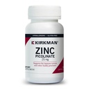 Kirkman - Pikolinian cynku 25 mg - Hipoalergiczne - 150 Kapsułki wegetariańskie - Bez glutenu - Bez kazeiny - Minerały