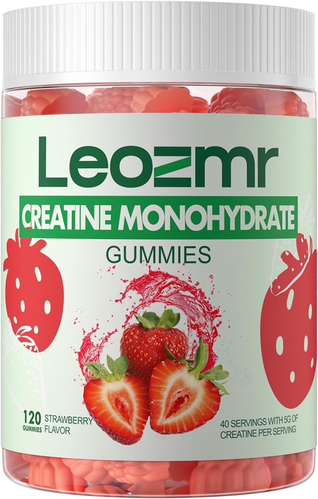 Jednowodzian Gummies dla mężczyzn i kobiet, Chewables Monohydrate Supplement (120 Count) - Truskawki 120 Gummies