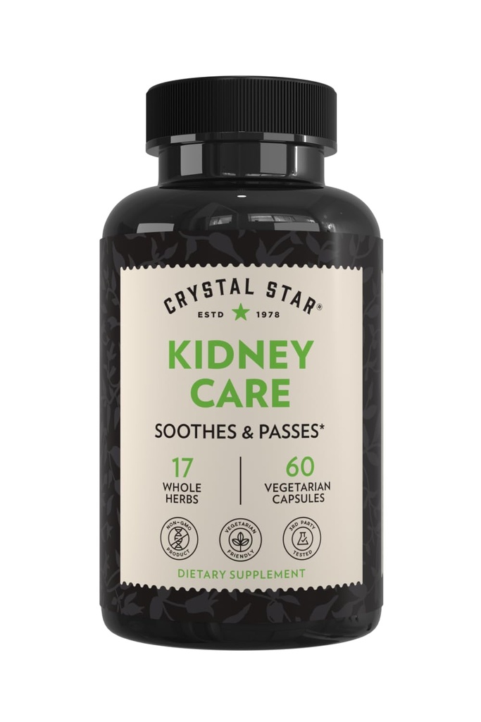 Crystal Star Nerki Care (60 Kapsułek) - Herbal Supplement for Nerki Cleanse, Detox & Support - Stone Root, Gravel Root & Hydrangea Root - Non-GMO