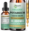 Potasu Magnezu płynne krople - Organiczny płyn suplement - Wysoka absorpcja Potasu Cytrynian 1000mg Magnezu Glicynian 500mg Wapnia do Serca, Kurcze nóg i mięśni - Non-GMO, Wegan, 2 oz
