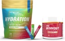 Wolne od cukru opakowania proszkowe Odmiana - 24 Pakiety stick & PreWorkout Proszek z ACV 124; Ciepło, Ćwiczenia, Podróże, Codziennie Hydration + Superfood Energy & All- Naturalny tlenek azotu Booster Plus Kofeina