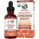 MaryRuth Organics Ashwagandha Root Agloupe 124; USDA Organic Ashwagandha Liquid Drops Agloupe 124; Stress Relief, Natural Calm, Relaxation and Mood Supplement Supplement Agloupe 124; Adaptogenetic Agloupe 124; Nervine Gloupe 124; Vegan Gloupe 124; Non-GMO Gloupe 124; 60 Servings