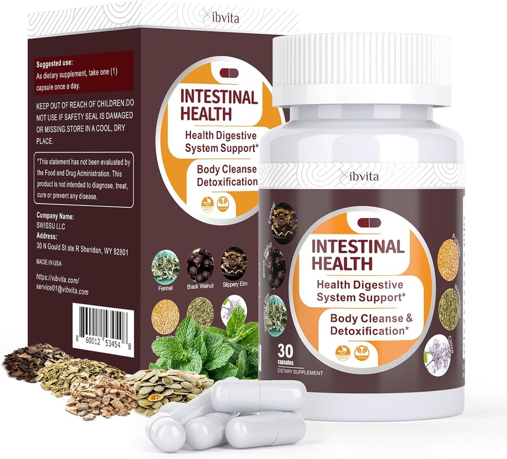 Gut Health Cleanse Detox Kapsułki - Oczyszczacz jelit z Wormwood, Czarny orzech, Czosnek Bulb, Colove Support Colon Cleanser & System trawienia dla kobiet i mężczyzn, 30 Czapki