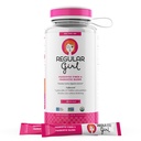 Regularne Girl Organic Powder, Zestaw startowy, Prebiotyczne Fiber Suplement i Probiotyki dla kobiet, 15 Indywidualne pakiety i butelki, Unflavored, 15 Słupki