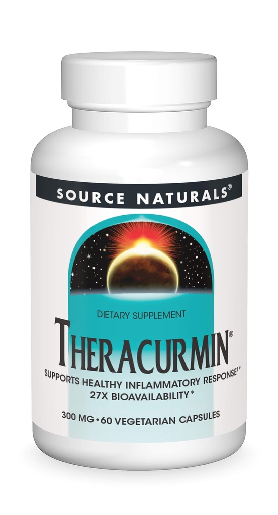 Źródło Naturals Theracurmin, Wspomaga zdrową reakcję zapalną *, 300 mg - 60 Kapsułki wegetariańskie