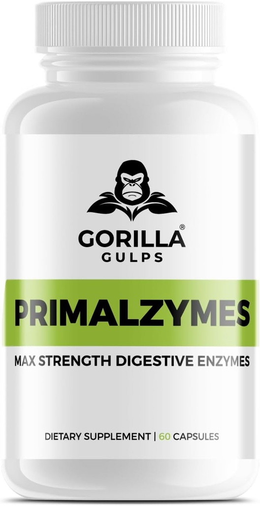 Gorilla Gulps - Prymalzymy - Max Siła Enzymy Digestive, 60 Kapsułki wegetariańskie