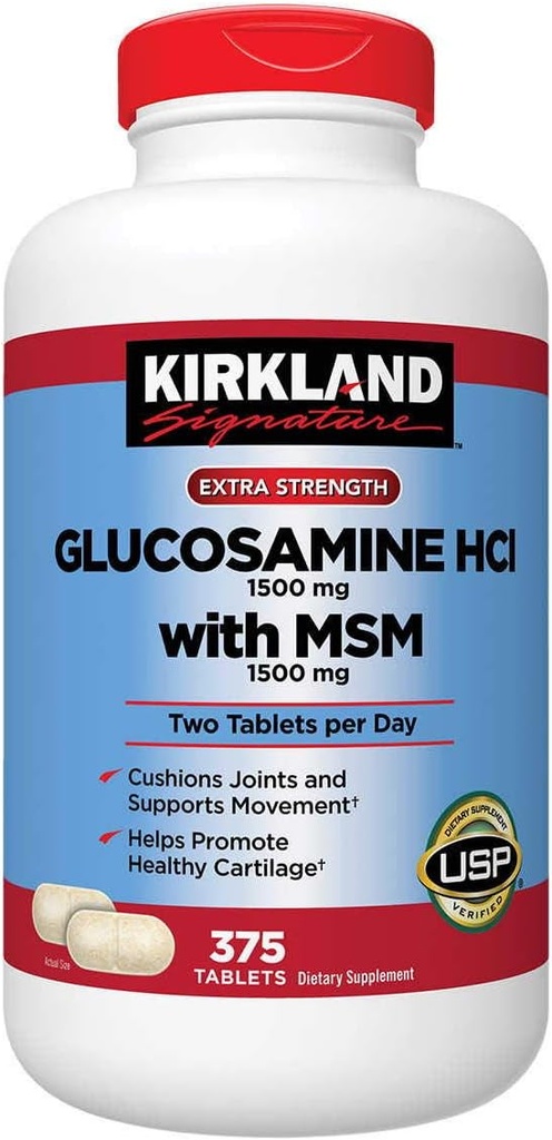 Kirkland Podpis Glukozamina z MSM, 375 Tabletki (3 opakowania)