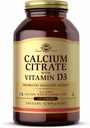 Solgar Wapnia Citrate z witaminą D3- 240 Tabletki - Non-GMO, Gluten Free, Kosher - 60 Służenia