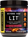 BEYOND RAW LIT V2 Siła kliniczna przed treningiem Proszek, Uderzenia twardsze, większe pompy, Kofeina, L- Citrulina, Kreatyna, Jabłko Crisp, 30 Służenie