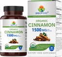Brieofood Organiczny cynamon 1500mg, 45 Służenia, Wegetarianin, Gluten Free, 90 Tabletki wegetariańskie