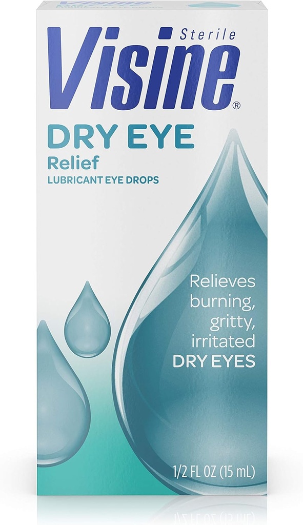 Wisine Suche Eye Relief Lubrykant Eye Drops z glikolu polietylenowego 400 do nawilżania i soothe Irritated, Gritty and Dry Eyes, Zaprojektowane do pracy jak prawdziwe łzy, 0.5 fl. oz
