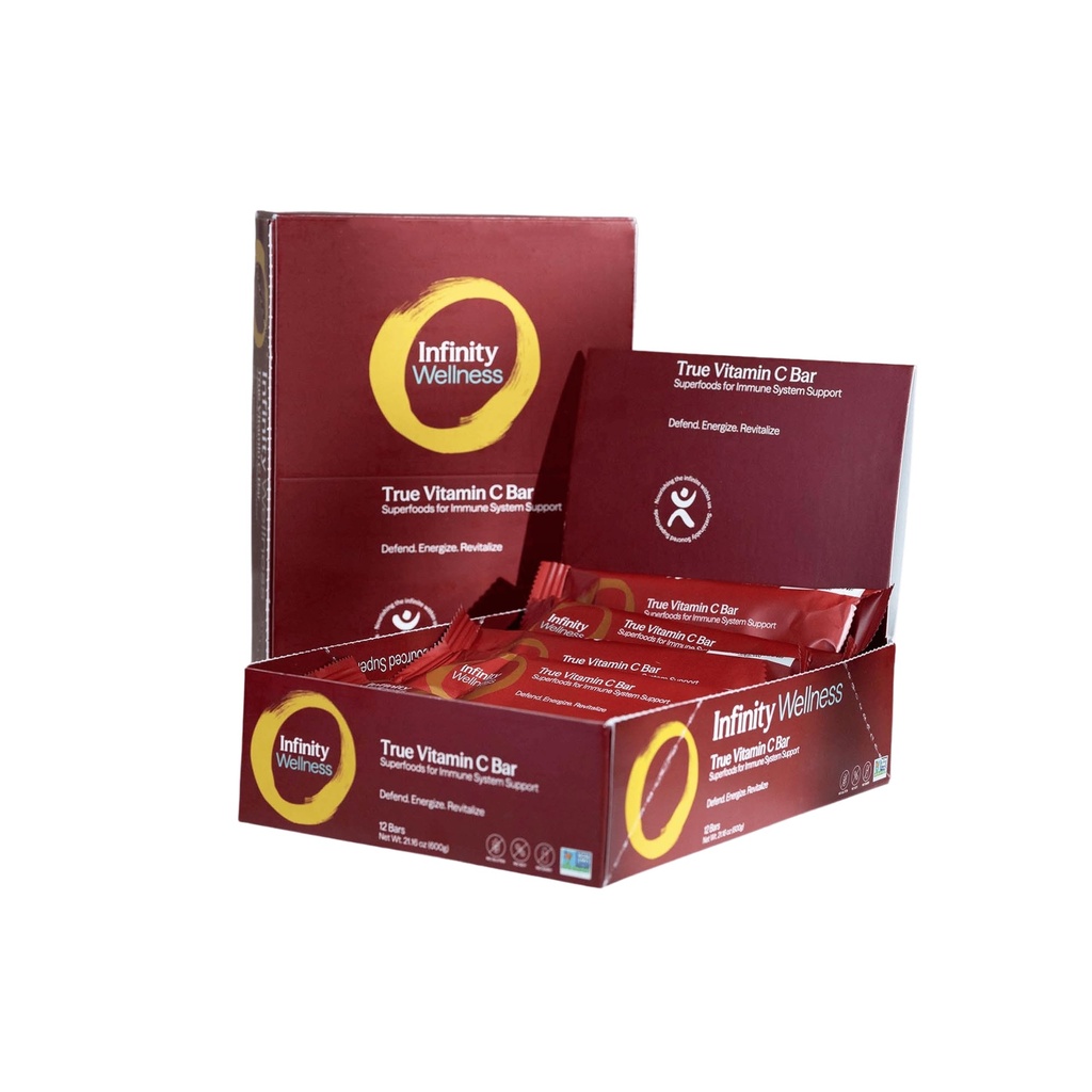 Nieskończoność C Superfood Bary, Zdrowa Energia Bary z 1125 mg całej żywności Witamina C, Immune Boosting Plant na podstawie składników, Camu Camu, Acerola, Amla Powder, & Shilajit, Raw, Gluten Free, Nie GMO