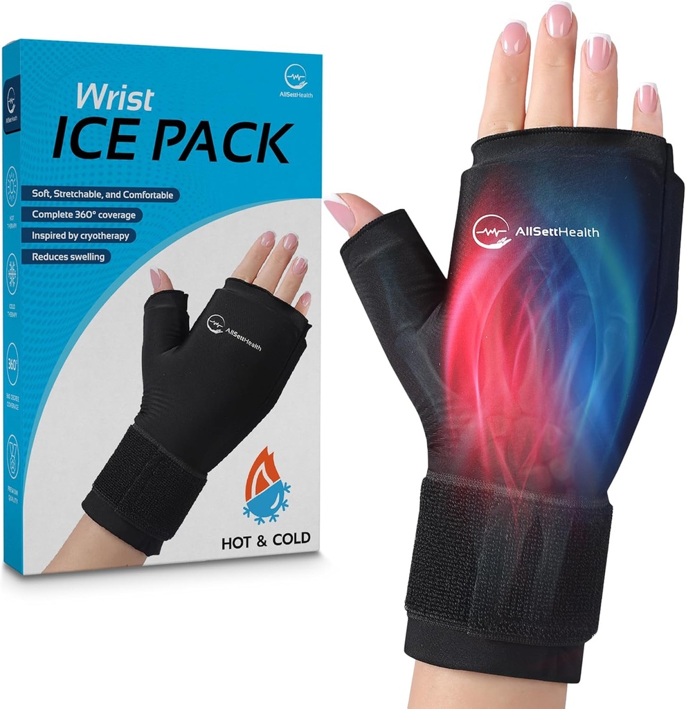 Rękawica Ice Pack Wrap - Gorący i zimny żel Kciuk & Ręka Ice Pack Rękawica na zapalenie stawów Relief 124; Microwavable & Freezer Safe, Dual Therapy for Carpal Tunnel, Tendonitis, Opuchlizna, ukierunkowane ulgi dla rąk