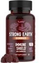 Strong Earth Gummies Elderberry - Sambucus Elderberry immunologiczne Wsparcie z witaminą C & Cynk - Czarne Gummeje Elderberry, Berry Flavor, Non- GMO, Gluten Free, Kosher - 60 Hrabia