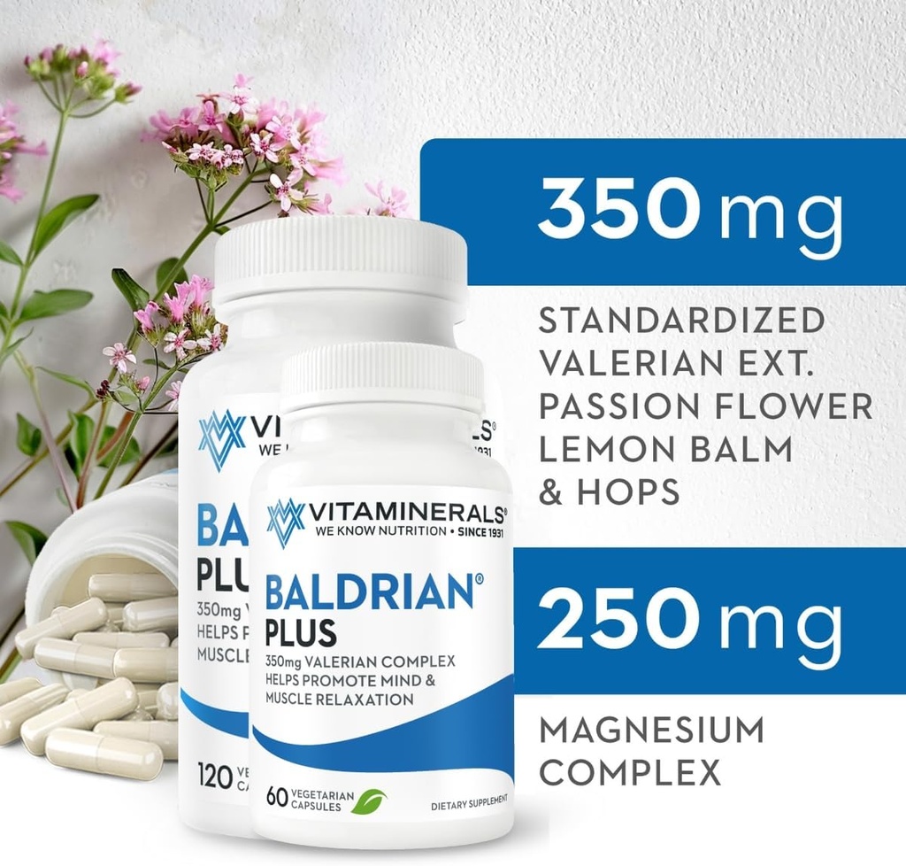 Vitaminals 33 + Baldrian ® Plus Natural Relaxing Support Standaryzowane Valerian Extract (60)
