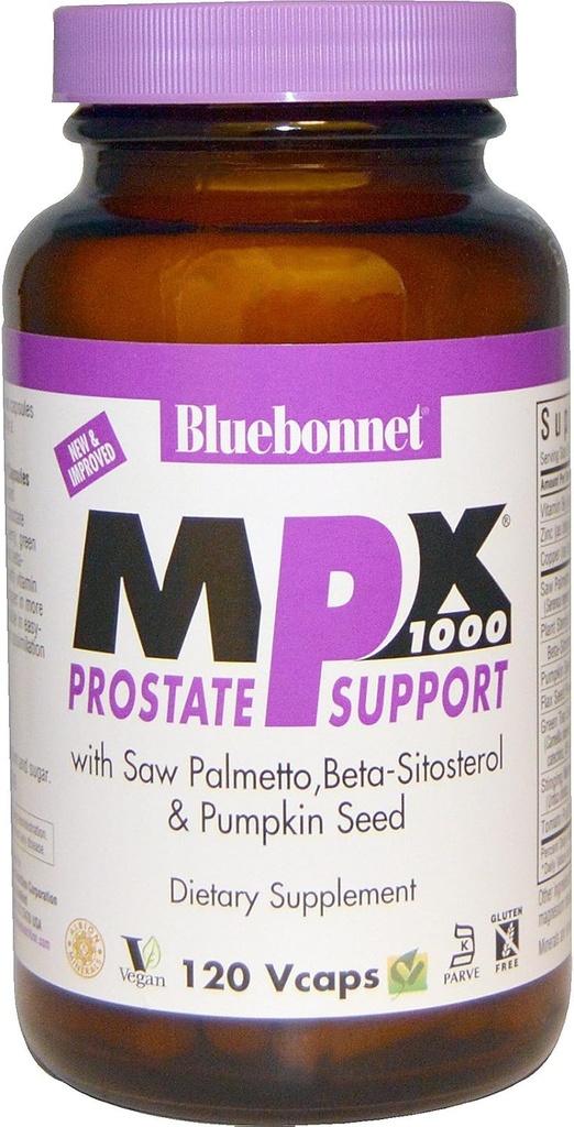 MPX 1000 Prostate Formuła męska przez Bluebonnet - 120 Kapsułki wegetariańskie