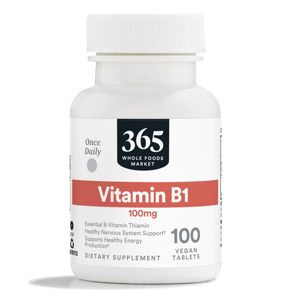 365 by Whole Foods Market, Witamina B1 100mg, Wegan, 100 tabletek