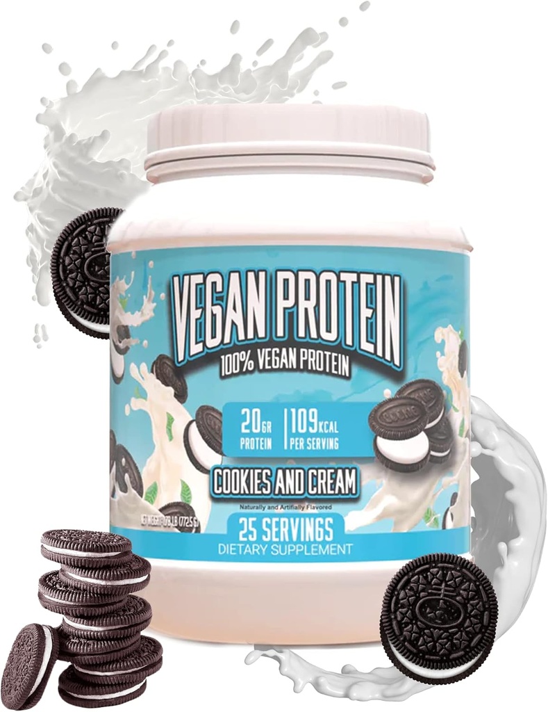 Ogromne suplementy Vegan Protein Powder - Cookies & Cream - Superior Plant- Based Protein Powder, 20 g Protein per serving