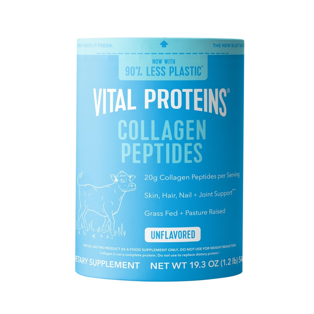 Vital Proteins Collagen Peptydes Powder - Kolagen z trawy Peptydy do włosów, paznokci, skóry, kości & Joint Health, Unflavored, 27 Służenia