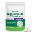 Suplement NAD, NAD + Nikotynamid Ribozyd Resveratrol 900mg, Suplement Dietetyczny do Zdrowej Funkcji Komórkowej, NAD + Fuels Cellular Defense and Cctivates Anti- Aging Genes 80 kapsułki