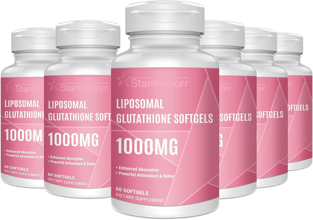 Liposomal Glutathione Softgels 1500MG, Zmniejszony suplement glutationu z witaminą C, Lepsza absorpcja, Nie-GMO Potężny przeciwutleniacz dla zdrowego starzenia, Detox, Immune Health, 360 Softgels