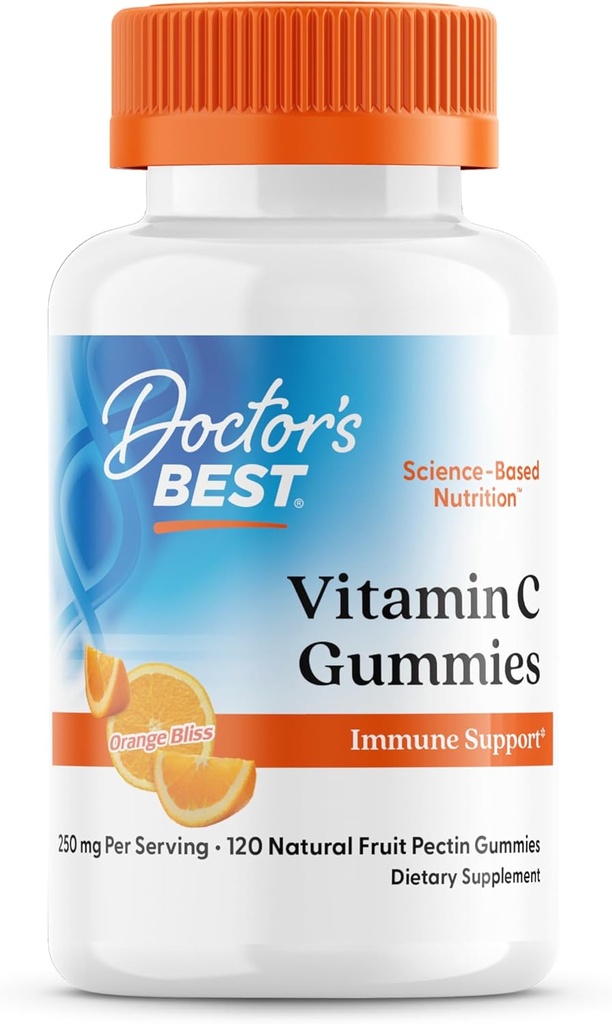Najlepszy lekarz, Gumiaki witaminy C 250mg na serwowanie Great Tasting immunologicznego mózgu serca krążenie przeciwutleniające Wsparcie naturalne Pectin Vegan Gluten darmo CT, Owoce, 120 Hrabia