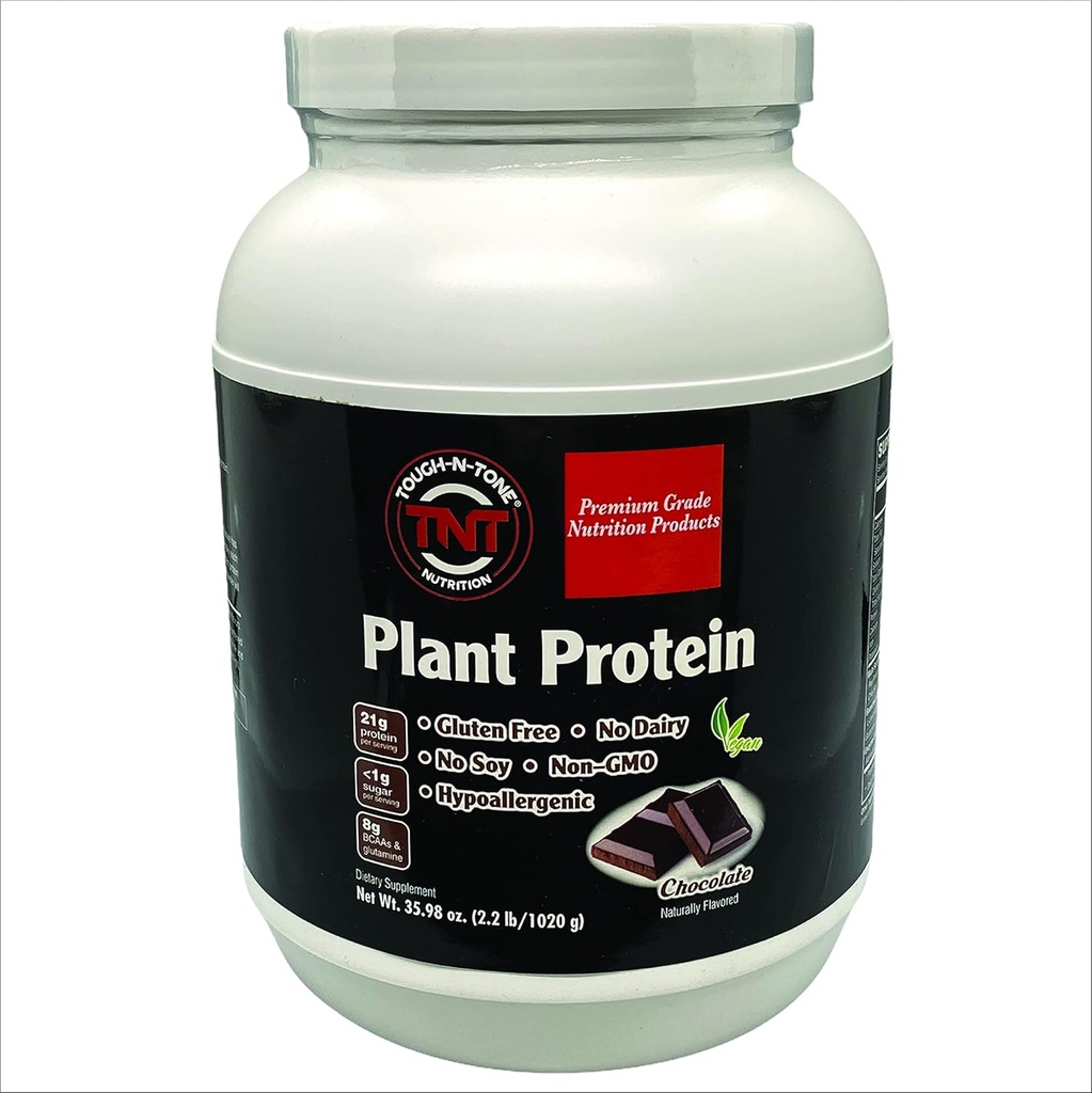 TOUGH- N- TONE Premium Białko roślinne Pyszne Wegan czekoladowy Shake, groszek, Żurawina, chia i Sacha inchi, Omega-3 EFA, Vegan & Vegetarian no Dairy no Wheat no Gluten no Soy