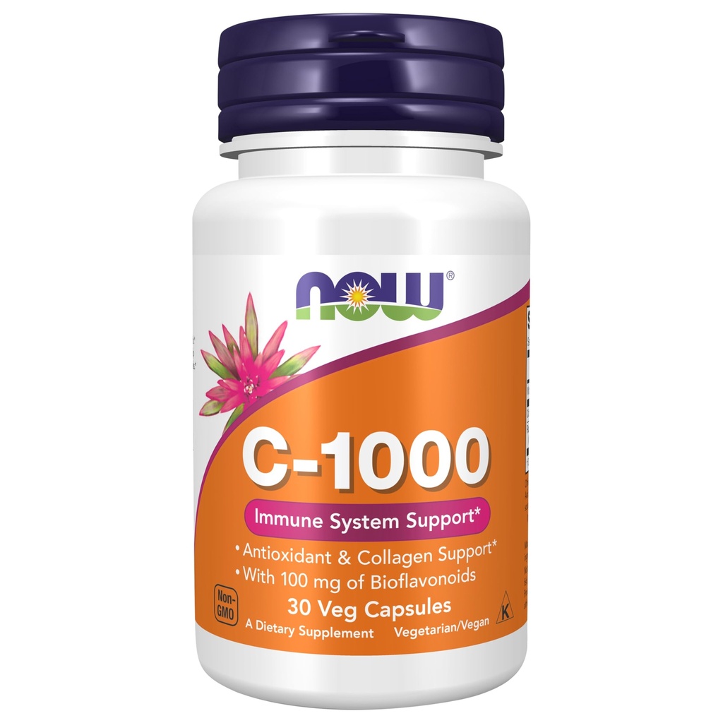 Teraz suplementy żywności, Witamina C- 1000 z Rose HIPS & Bioflavonoids, Antyoksydant Protection *, 30 Kapsułki Veg