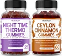 Night Time Fat Burner (60 Gummies) Weight Loss & Metabolizm Malina aromat Melatonina Suplement i Ceylon Cynamon (60 kapsułki) Spożywanie Ogólny Wellness Supplement Supplement - Wegan & Made in USA
